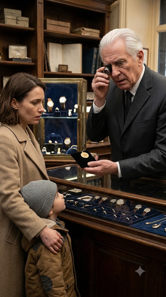 Elle voulait vendre la médaille de son enfance pour nourrir son fils… sans savoir que le bijoutier connaissait son secret