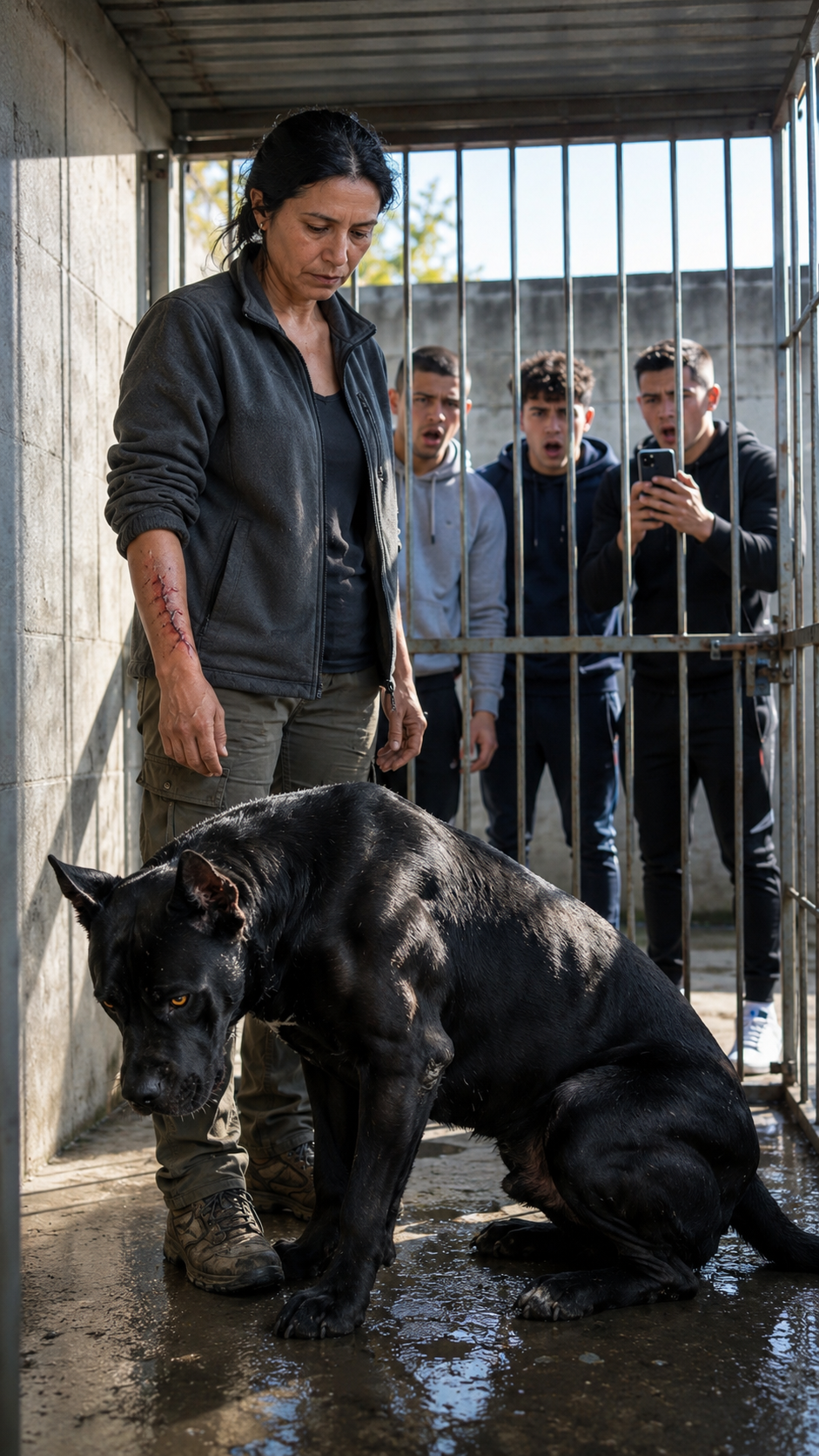 Ils ont enfermé la femme de ménage avec le chien le plus dangereux du centre… mais personne ne savait qui elle était vraiment