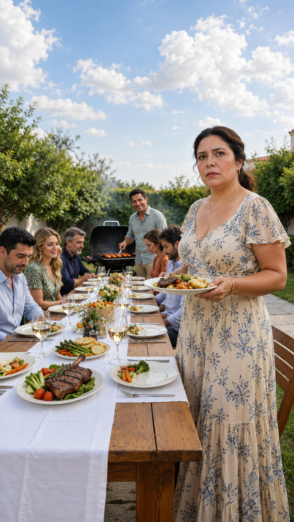 — Mariana, ne prends pas cette assiette. Il y a de la salade à la crème. Ce n’est pas pour toi.