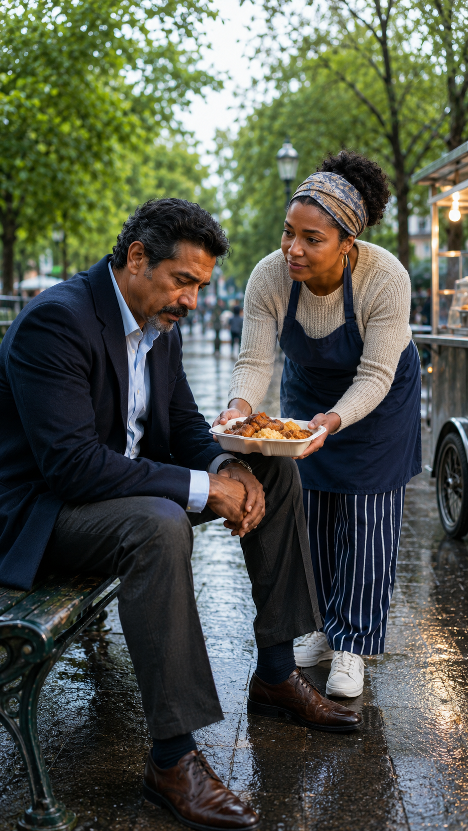 Sa femme l’a quitté quand il a perdu sa fortune… mais une vendeuse de plats se souvenait du service qu’il lui avait rendu 10 ans plus tôt