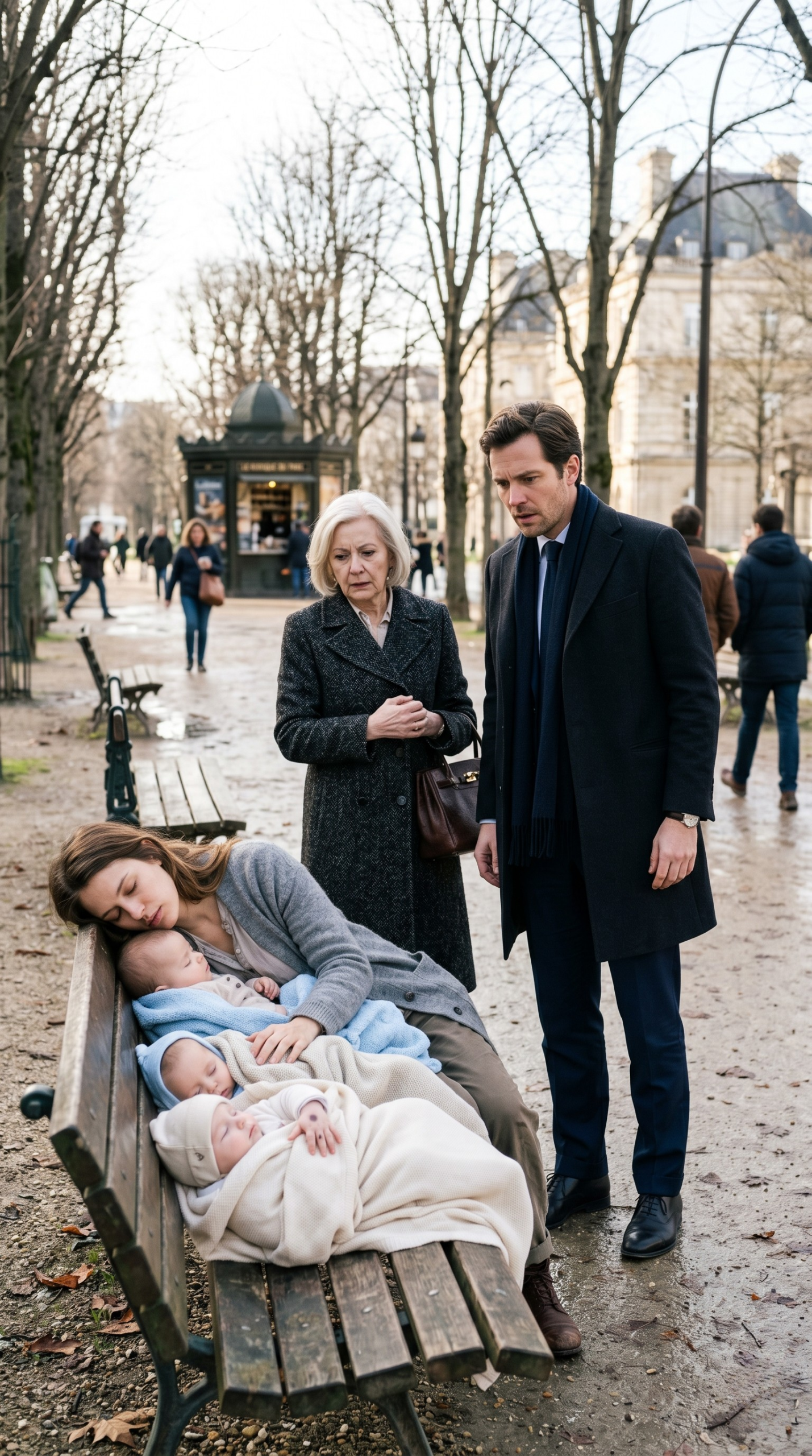 Le millionnaire retrouva son ex dormant sur un banc avec 3 bébés… et sa mère révéla le mensonge qui avait détruit 4 ans de leur vie