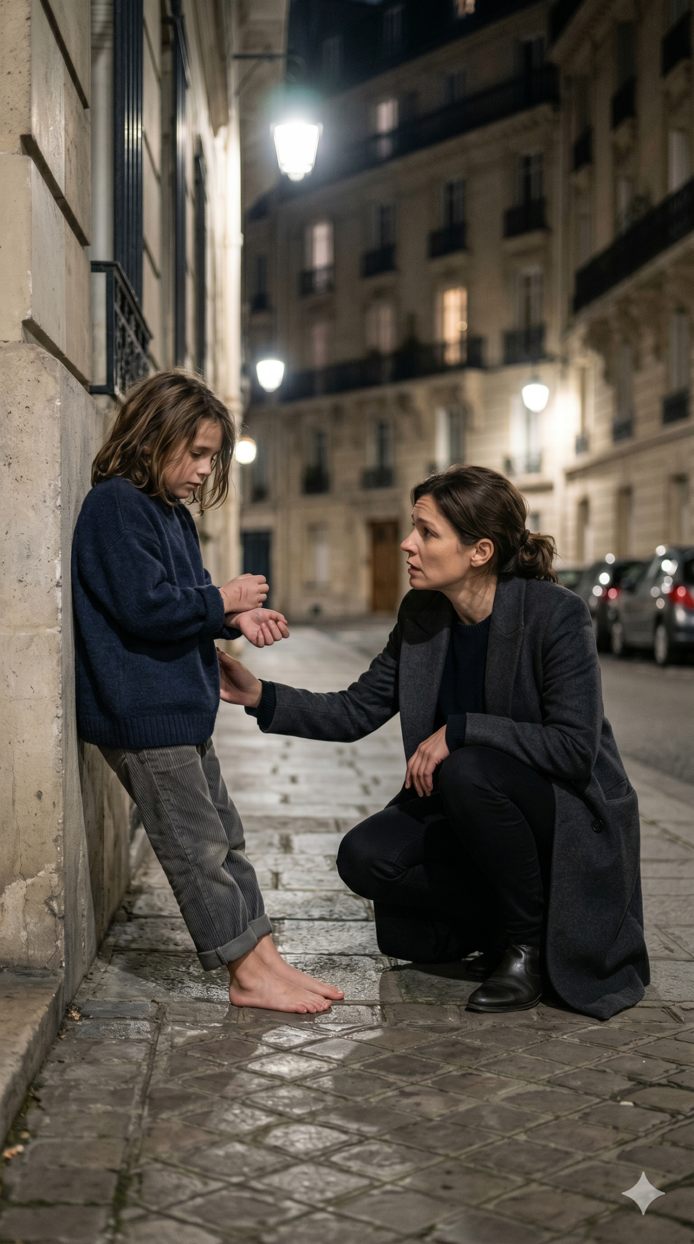 À 23 heures, en rentrant par les beaux quartiers, j’ai trouvé une fille de 7 ans pieds nus contre un mur, les lèvres violettes de froid et 3 brûlures de cigarette au poignet