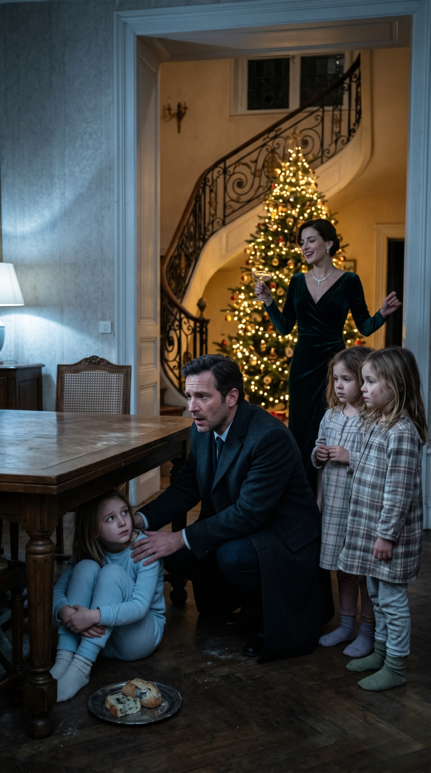 Le millionnaire est rentré pour Noël et a trouvé ses petites filles mangeant du pain moisi pendant que sa nouvelle femme dansait en diamants en bas