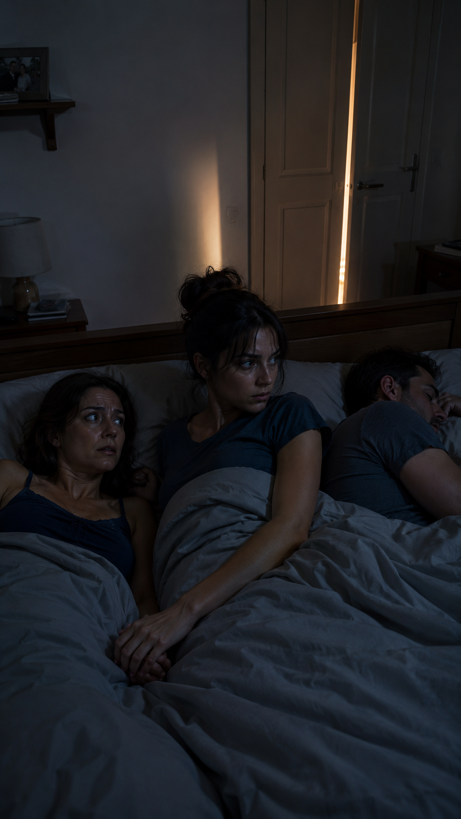 La femme de mon frère dormait chaque nuit entre mon mari et moi… puis un clic dans le noir a glacé toute la famille