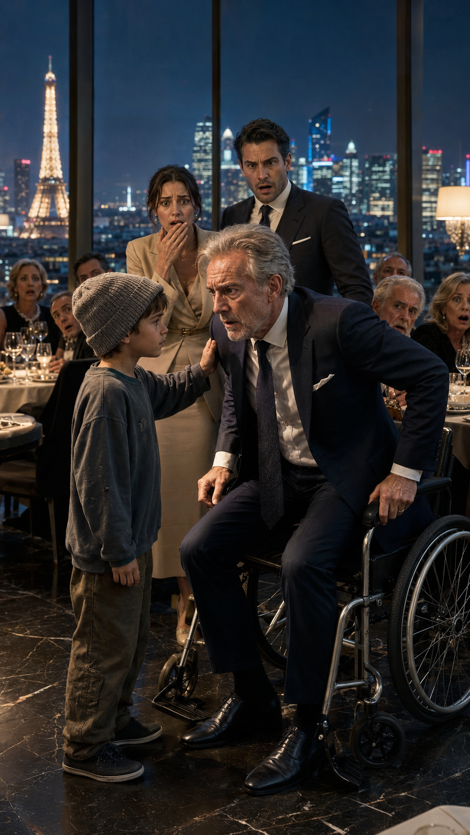 Au 40e étage, un enfant pauvre a dit au milliardaire paralysé : « Levez-vous »… et sa propre famille a paniqué