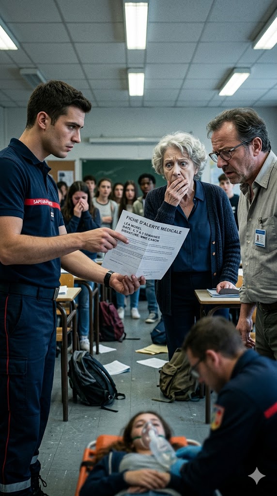 L’enseignante a traité son malaise de “cinéma” devant toute la classe… puis les pompiers ont trouvé le papier qu’elle cachait depuis 2 semaines