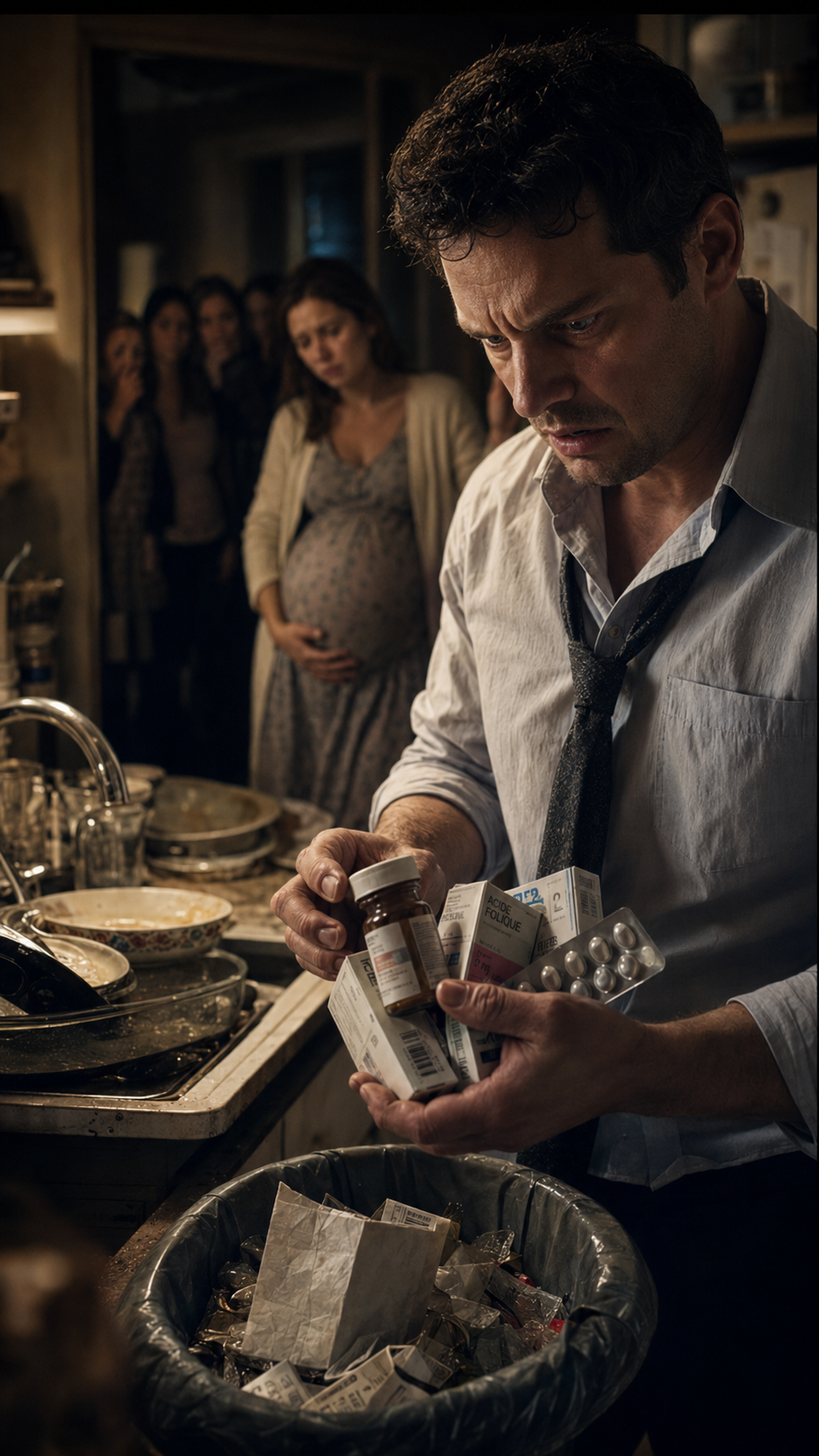 À 22 h, il a trouvé sa femme enceinte en train de faire la vaisselle pendant que sa mère riait au salon… puis il a ouvert la poubelle et tout a basculé