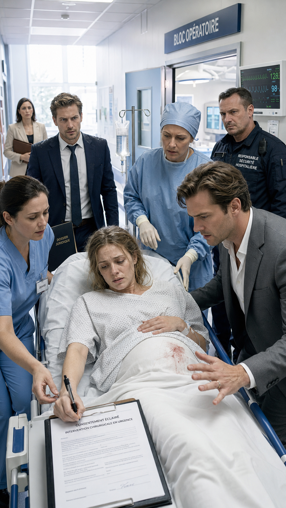 ## Il a refusé l’opération de sa femme enceinte — jusqu’à ce que son frère jumeau surgisse avec un secret qui a glacé l’hôpital