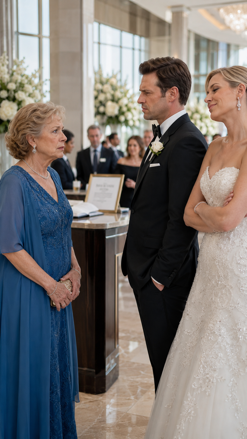 ## Mon fils m’a regardée dans les yeux à son mariage et m’a dit : « Tu pensais vraiment être invitée ? » Sa mariée a souri comme si j’étais une tache sur sa robe. J’ai souri et j’ai répondu : « Je comprends parfaitement. »