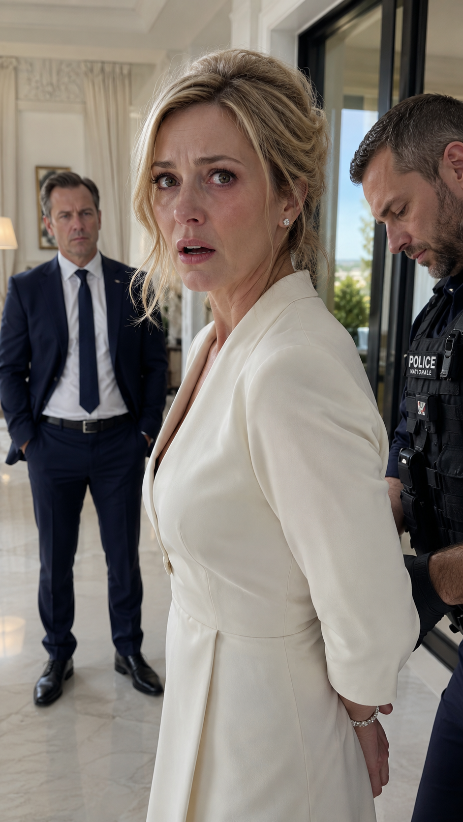 ## Mes jumeaux de 6 ans hurlaient pendant que la police menottait leur nounou. « Elle a volé chez nous », a dit ma femme avec un sourire glacé.